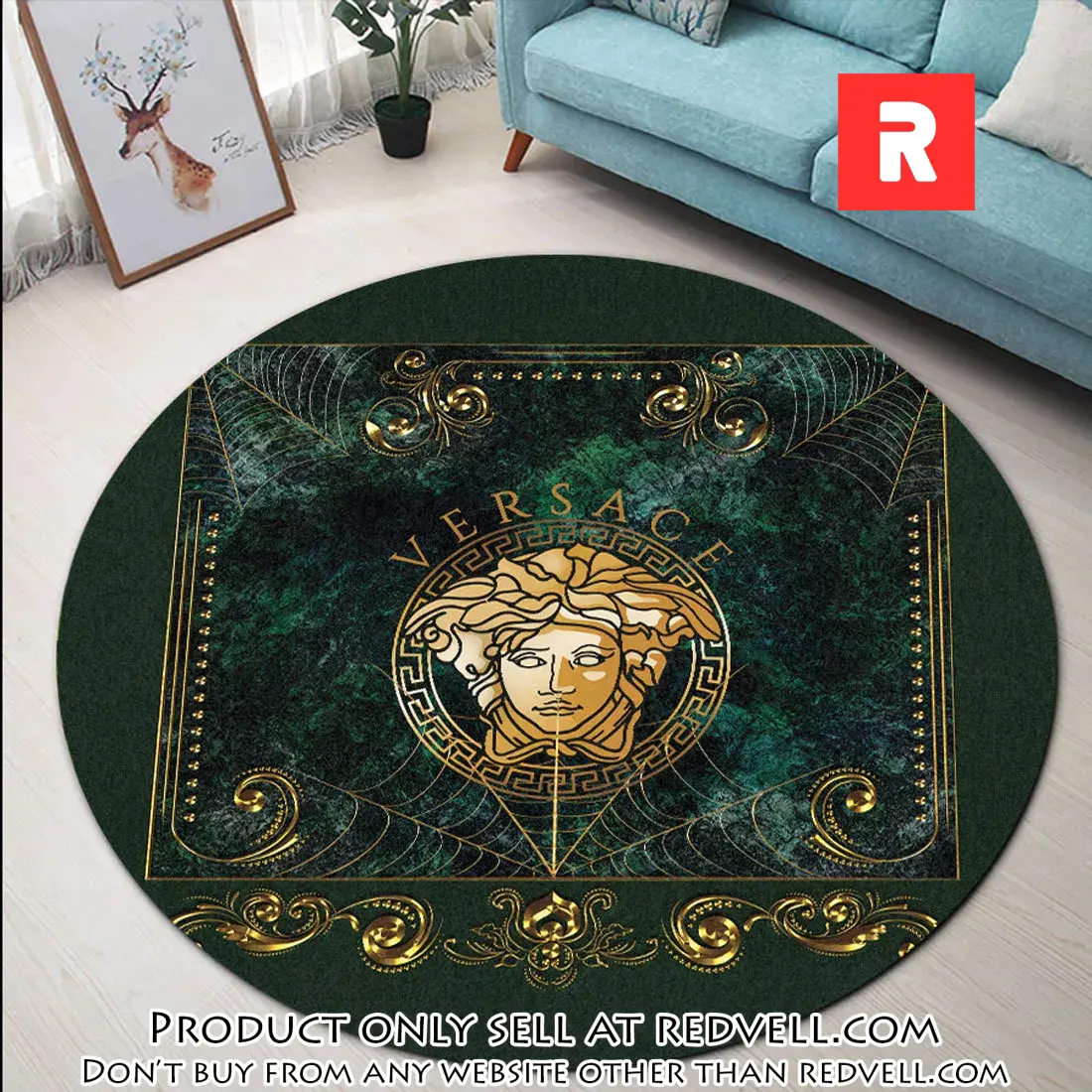 Versace medusa luxury brand round rug carpet home decor rv4517392